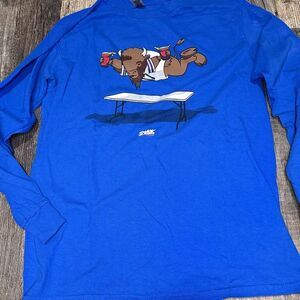 Buffalo Bills Breaking Tables Tailgate Graphic - Blue Long Sleeve, Size M